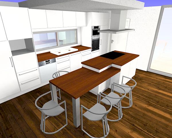 3D-Visualisierung einer Küche der Tischlerei Welling in Göttingen