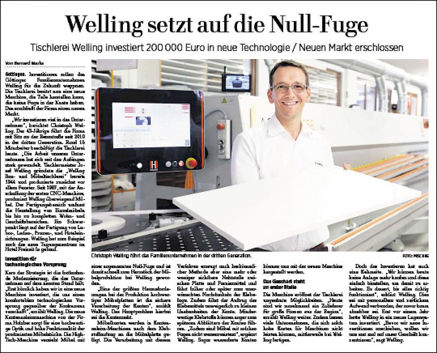 Tischlerei Welling Goettingen Presse Goettinger Tageblatt 05 07 2017