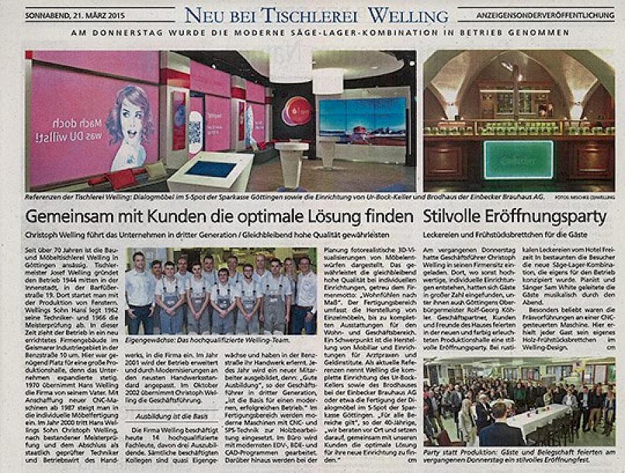 Tischlerei Welling Sonderveroeffentlichung 21 03 2015 2